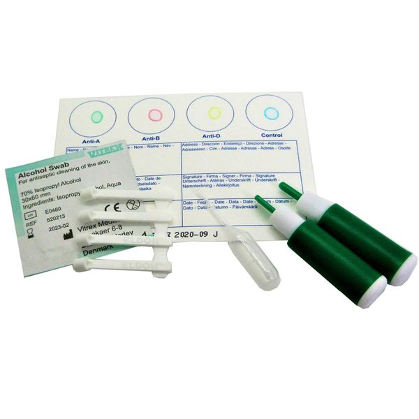 3 Pack Eldoncard Blood Type Test (Complete Kit) - air sealed envelope, safety lancet, micropipette, cleansing swab