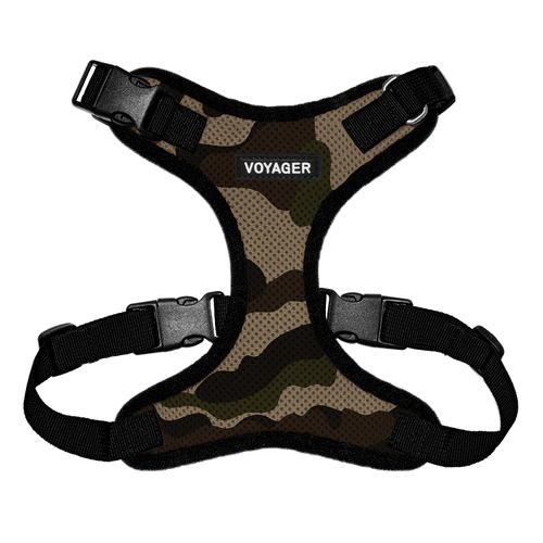 Voyager Step-in Lock Pet Harness - All Weather Mesh, Adjustable Step in Harness for Cats and Dogs by Best Pet Supplies - Army/Black Trim, M