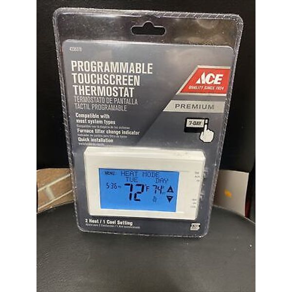 🔥ACE Premium Programmable Touchscreen Thermostat 4235370 🆕 (SB)