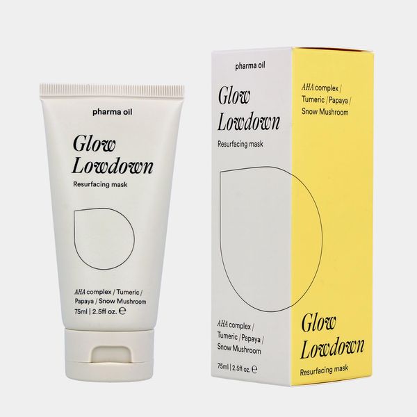 Pharma Oil AHA Säure Gesichtsmaske Glow lowdown - Peel Off Face Mask Komplex - Kurkuma - Papaya- Schneepilz- 100% Vegane und Natürliche Gesichtspflege - Masken Beauty für Normale Fettige und Mischhaut