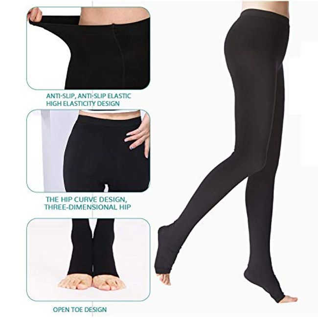 Compression UnderDress Leggings Women 20-30mmHg - Footless Pantyhose Up to  5XL