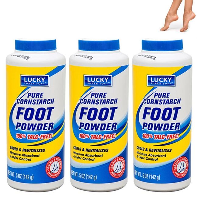 3 Pc Odor Control Foot Powder Talc-Free Shoe Deodorizer Moisture Absorbent Cools