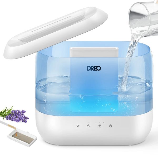 Dreo Humidifier for Bedroom, 4L Cool Mist Top-Fill Ultrasonic Humidifiers, Essen