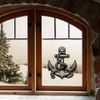 Medium 210mm 'Anchor and Rope' Clear Static Window Cling Sticker/Decal (Black) (WC00102232)