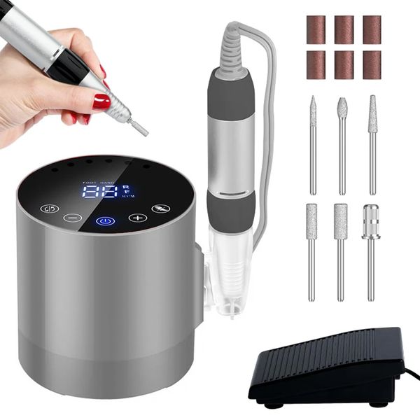 Voltix Fresa per Unghie Professionale, Lima per Unghie Professionale 35000RPM, Lima Unghie Elettrica con Pedale, Nail Drill per Unghie Acriliche Gel, Manicure e Pedicure Elettrico