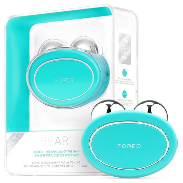 FOREO Bear Microcurrent Facial Device - Face Sculpting Tool - Instant Face Lift - Firm & Contour - Non-Invasive - Increases Absorption of Facial Skin Care Products - Mint