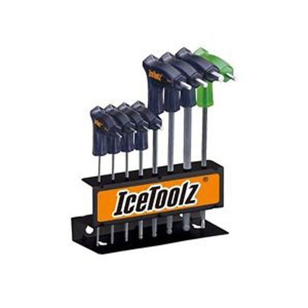 IceToolz Pro Shop Hex/Allen and Torx Key Set 2-8mm, T25 With Wall Mount