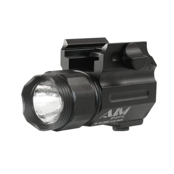 Aim Sports Flashlight 150-Lumen Compact Flashlight with Quick Release Mount Color Filtered Lens, Black