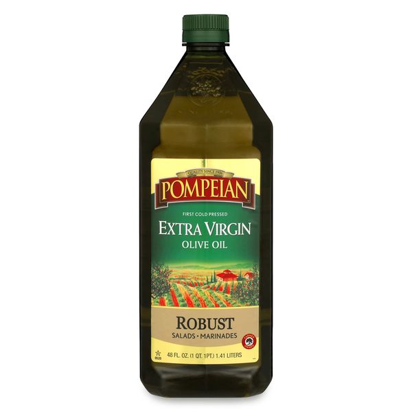 Pompeian Robust Extra Virgin Olive Oil, First Cold Pressed, Full-Bodied Flavor, Perfect for Salad Dressings & Marinades, 48 FL. OZ.