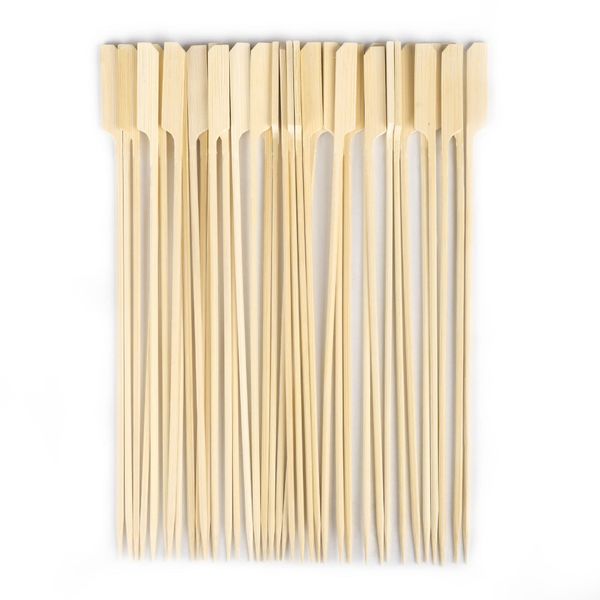 HTB Round Hard Sterile Bamboo Skewers, Barbecue Skewers, 38 Skewers, Grilled Skewers, Home Parties, Cookware, Kitchen Tools, Commercial Use, 9.8 inches (25 cm), For Easy Rotation, Eco Material,