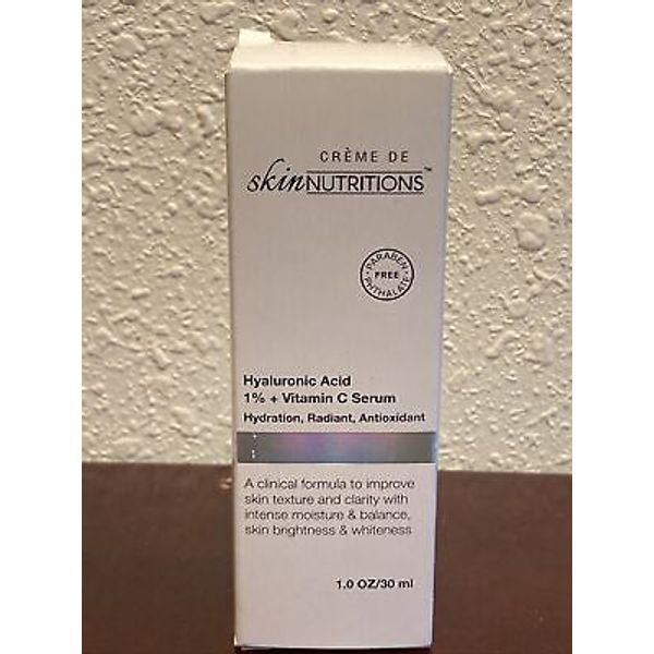 Skin Nutritions Hyaluronic Acid, 1 oz. Bottles Moisturizer Vitamin C Serum