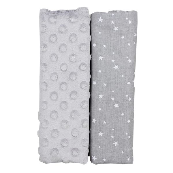 TupTam Children's Seat Belt Cover Neck Pad - pack of 2, Small stars/Grey