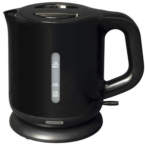 Yamazen DKE-100(B) Electric Kettle, 3.3 gal (1.0 L), Living Alone, Living for Two People, Boiling Automatic Off Function, One-Touch Operation, Black