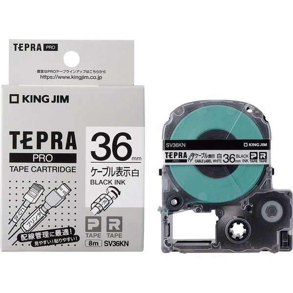 King Jim SV36KN 36mm Tepra PRO Tape Cartridge Cable Label