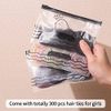 Toplive Elastic Hair Elastics, Ring Elastics, Set of 300, Bobble, Hairband, Ponytail, Holder, Hair Accessory, Knots, No Joints, 0.08 inch (2 mm) Thick, Thin Elastic Hair Arrangement, Large Capacity, Stylish
