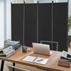 Room Divider 4-Panel Folding Privacy Screen Fabric Partition Office Black