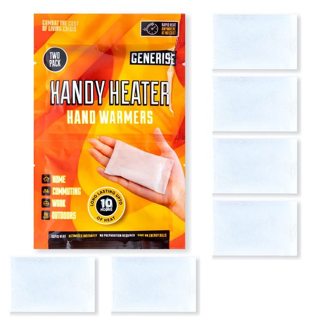 Hand Warmers Disposable Generise Hand Warmer TRIPLE PACK (3 Pairs) - Long Lasting Constant Heat Perfect for Cold Weather - Up to 10 Hours of Heat