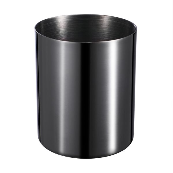 Bidponds Schwarzer Stifthalter für den Schreibtisch, Edelstahl-Bleistiftbecher, Stifthalter, Vasen, Blumentopf, Make-up-Pinselhalter, Schreibtischzubehör, Schreibwaren-Organizer