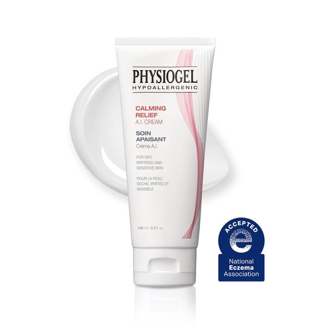 Physiogel Calming Relief A.I. Face Cream | Eczema Cream for Sensitive, Itchy, Red & Dry Skin | Soothing, Hypoallergenic & Non-Comedogenic Formula w/ Very Low Irritants | 3.3 fl. Oz