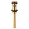 Extended Press Type Pop-Up Bathroom Drain - Overflow Hole - Brushed Gold