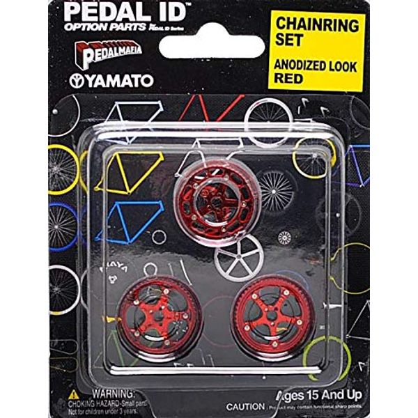 Toynk Pedal Id 1:9 Scale Bicycle: Chain Ring Set: Anodized Look Red