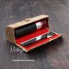 Motique Accessories Gold Lipstick Case with Brocade Design