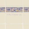 Tile Transfers Water Slide Decal Border Majolica Blue Pattern 8 Pack