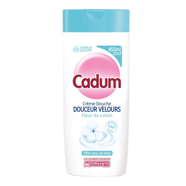 Cadum Duschcreme, weich, Velours, Baumwollblüte, 450 ml