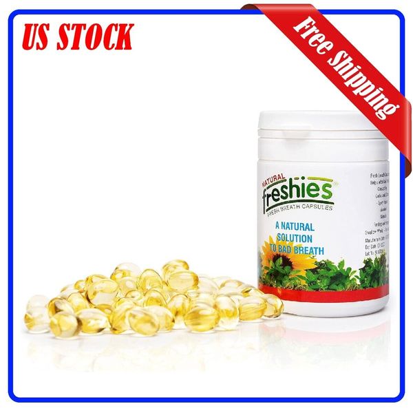 Freshies Gel Capsules for Bad Breath- Organic Peppermint and Parsley Oil Stomach