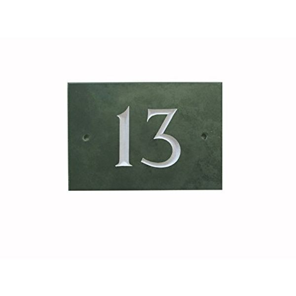 Green Slate House Number (1-99) (No 13)