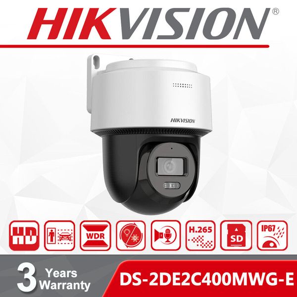 Hikvision 4MP Hybrid Light Colorvu IR PT IP Camera DS-2DE2C400MWG-E MIC Speaker