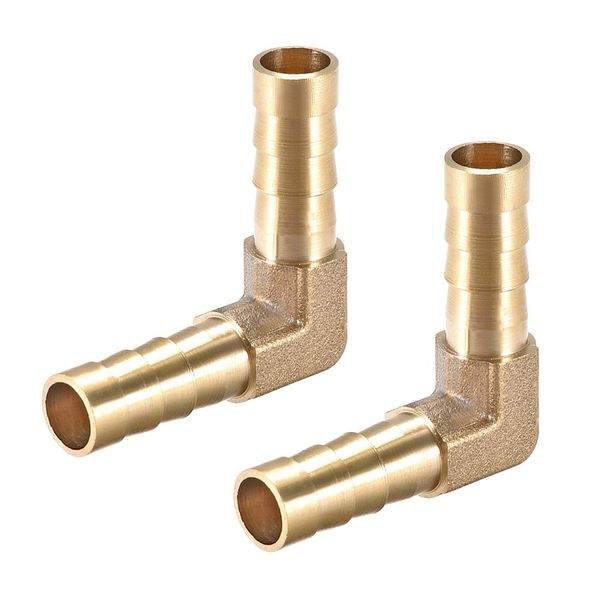 uxcell Barb Brass Hose Fitting 8mm 90 Degree Elbow Pipe Connector Coupler Tube Adapter 2pcs