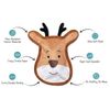Fringe Studio Plush Dog Toy, Reindeer Face (729027)