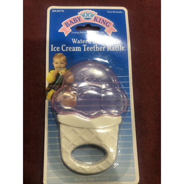 baby king water filled ice cream teether rattle 