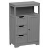Gray Bathroom Cabinet Storage Organizer w/3 Drawers Shelf Stuff Display Rack