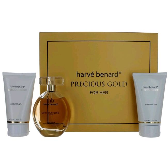 Harve Bernard Women's Personal Care Gift Set Opulence of Precious Gold, 3 Piece