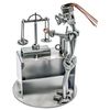 STEEMO Screw Man Apothecary Office Decoration Gift 12 x 12 x 18 cm, silver grey, Contemporary