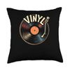 Passionate Vinyl Record Player Needle Stylized LP Music Throw Pillow