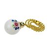 Tsnamay 2Pack Ceramics Ceiling Fan Pull Chain, Silver Flower Ball