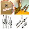 Drill Bit for Centering, Hinges, Mounting Centers, Woodworking, Countersunk Screws, For Punching Holes, 4 Guides/Set