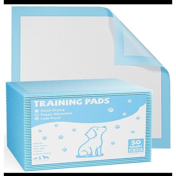 Dog and Puppy Pee Pads 50PCS Disposable Pet Pad 28"x34" Pet Training Pad Dog Pee