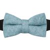 King & Priory Steel Blue Herringbone Pre-Tied Bow Tie