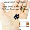 Matte Metallic Blugreen Iris Miyuki Tila Seed Beads - Half Cut