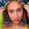Pink holographic eye makeup stickers