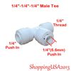 5 Pcs 1/4-1/4-1/4 Thread Tee Union Connetor Water Filter Fitting Push In Male