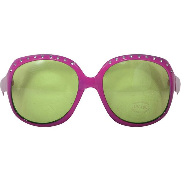 Party Glasses Large Pink with Green