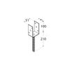 Galvanised Concrete In "U" Shaped Post Support Base Bracket for 50mm (2") Posts