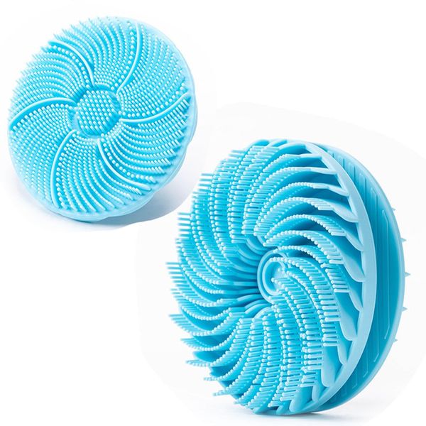 Massage Brush Set, Massage Brush, Facial Cleansing Brush, Shampoo Brush, Scalp Brush, Scalp Massage (Blue)