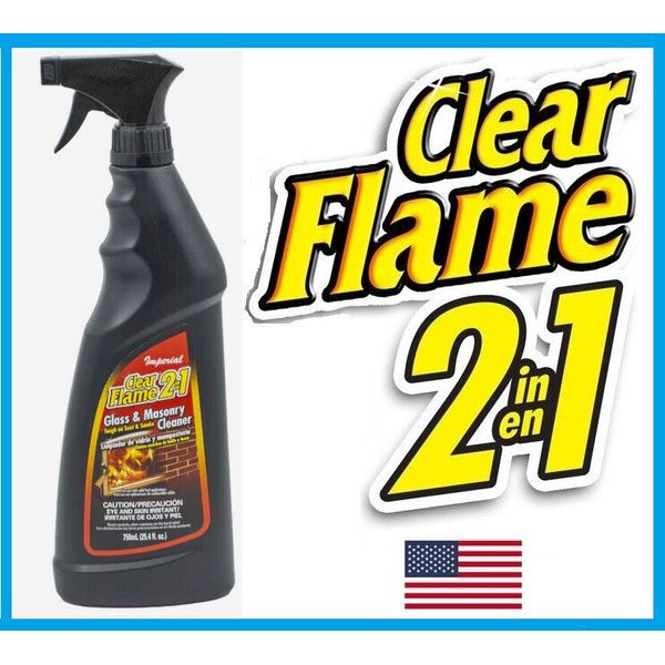 IMPERIAL CLEAR FLAME 2 & 1 Glass and Masonry Cleaner 25oz TOUGH ON SOOT! #KK0330