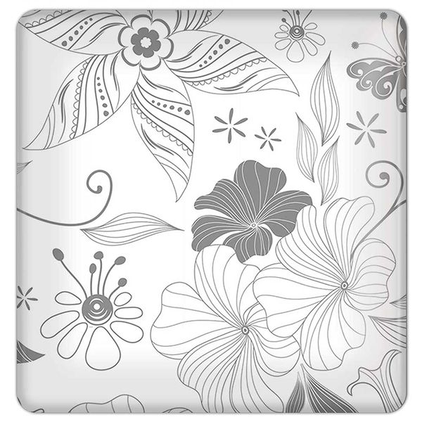 WTC7092W Outlet Cover, Outlet Plate, Compatible with Cosmo Series Wide 21, 2 Layers, Cover Plate, Flower, Floral Pattern, 216 Outlet Plate, Outlet Cover, Switch Plate, Stylish, Design, Makeover Your Room